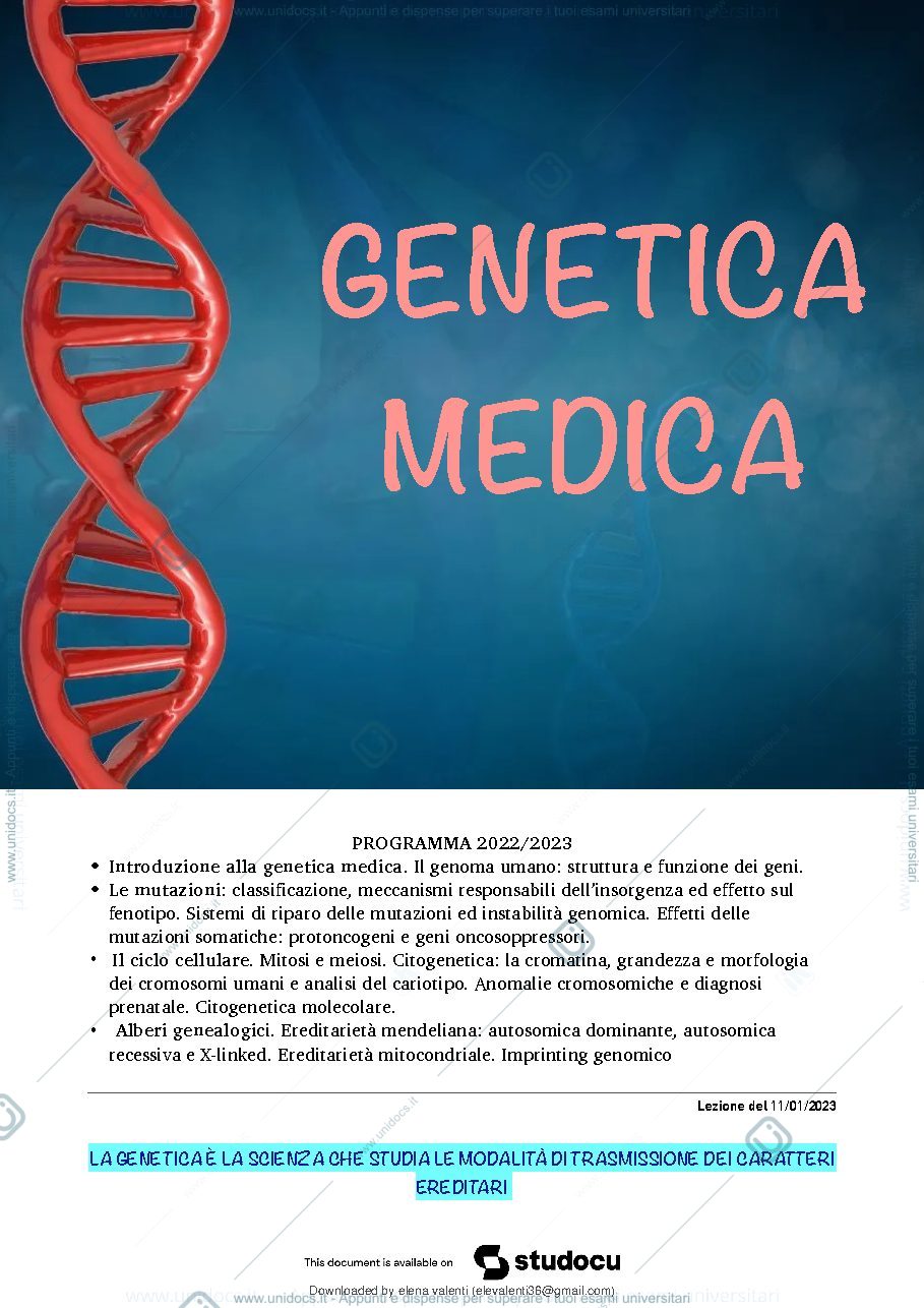Anteprima pagina 2 — Genetica medica