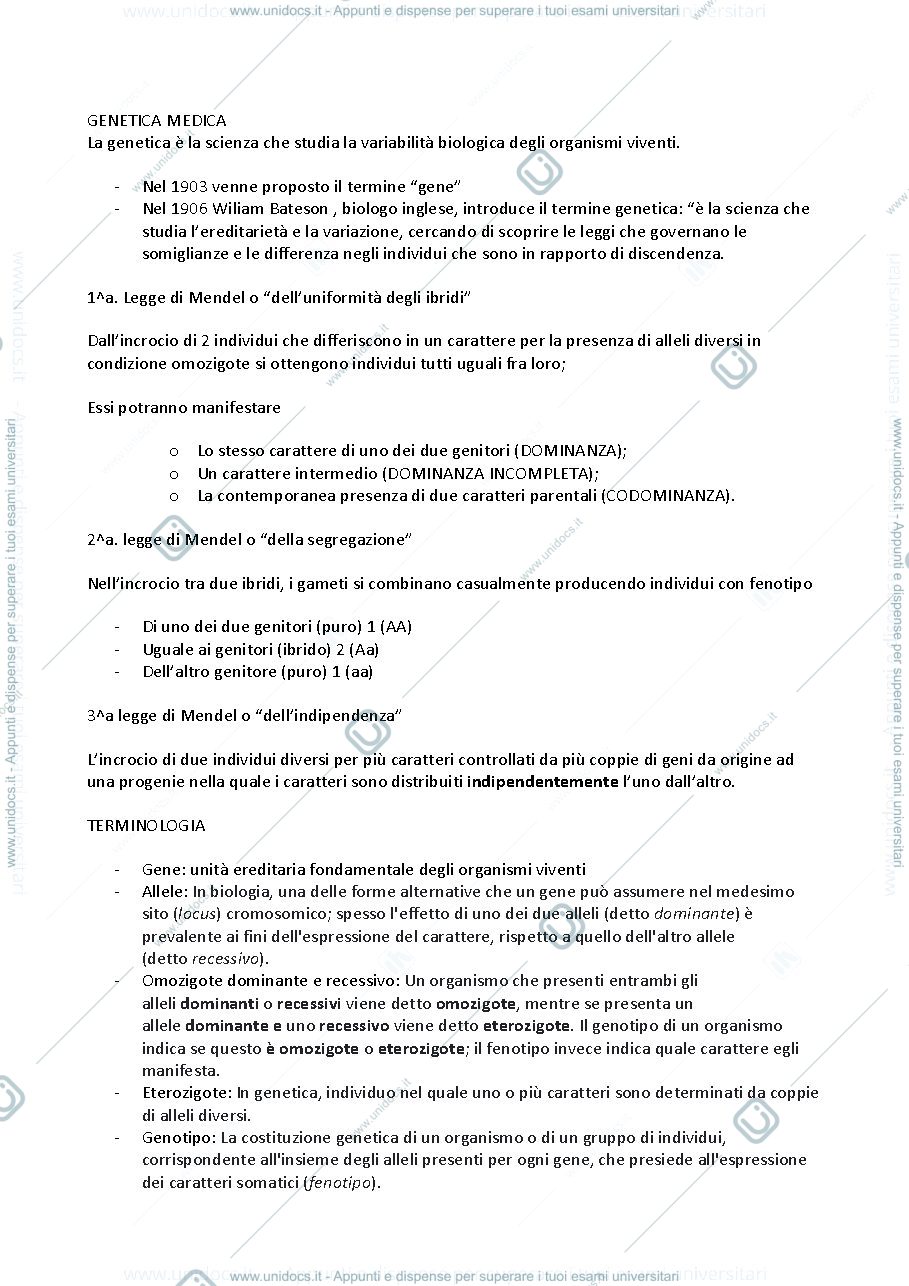 Anteprima pagina 1 — GENETICA MEDICA