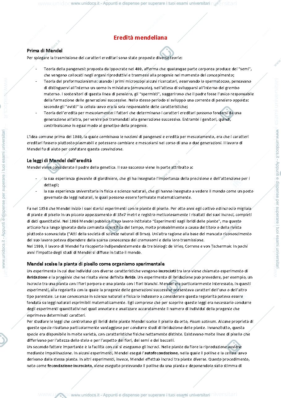 Anteprima pagina 1 — Genetica - Professor Zordan