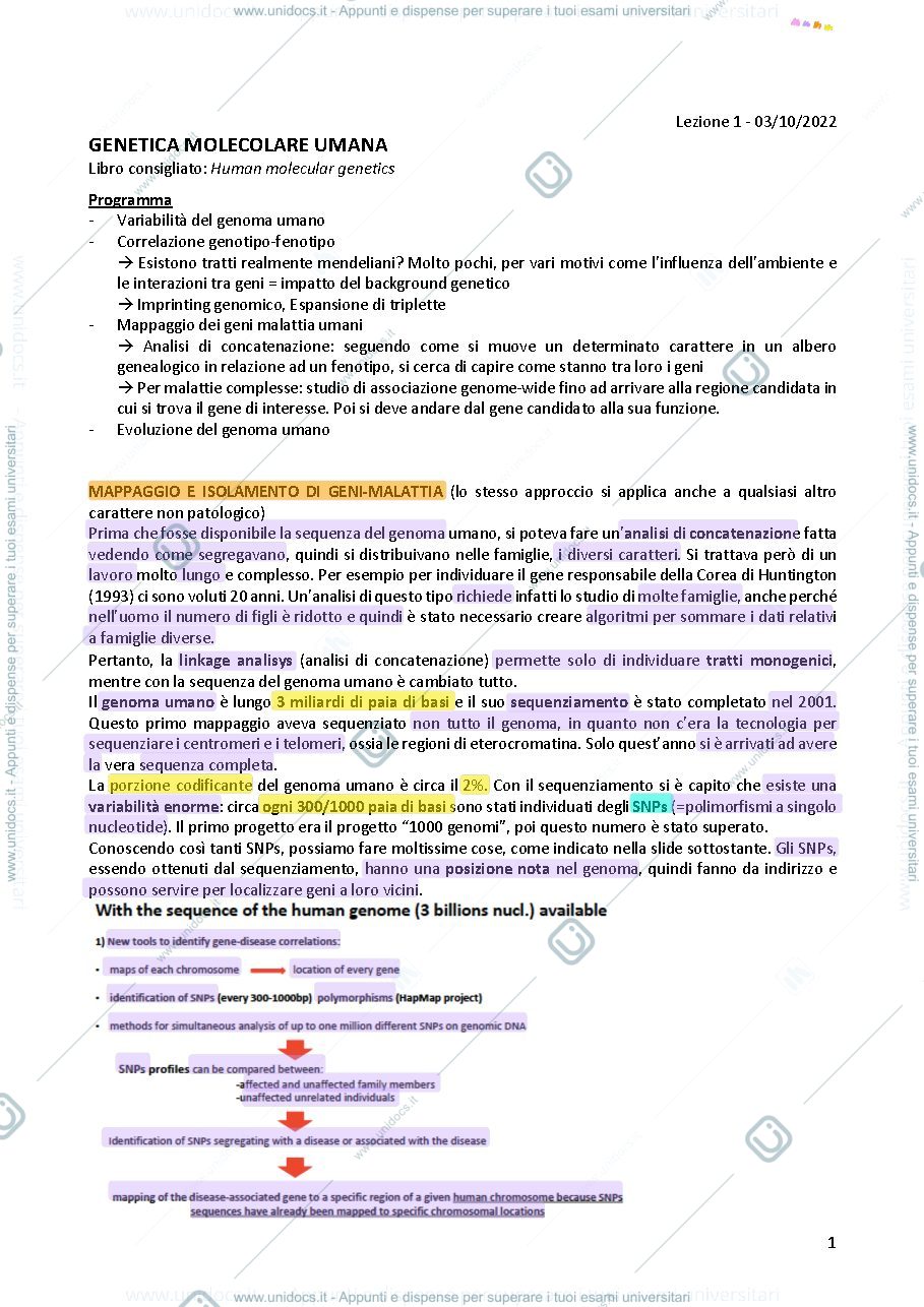 Anteprima pagina 1 — Genetica 
