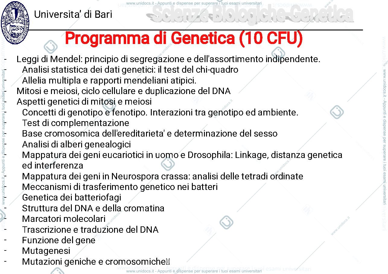 Anteprima pagina 1 — genetica slide