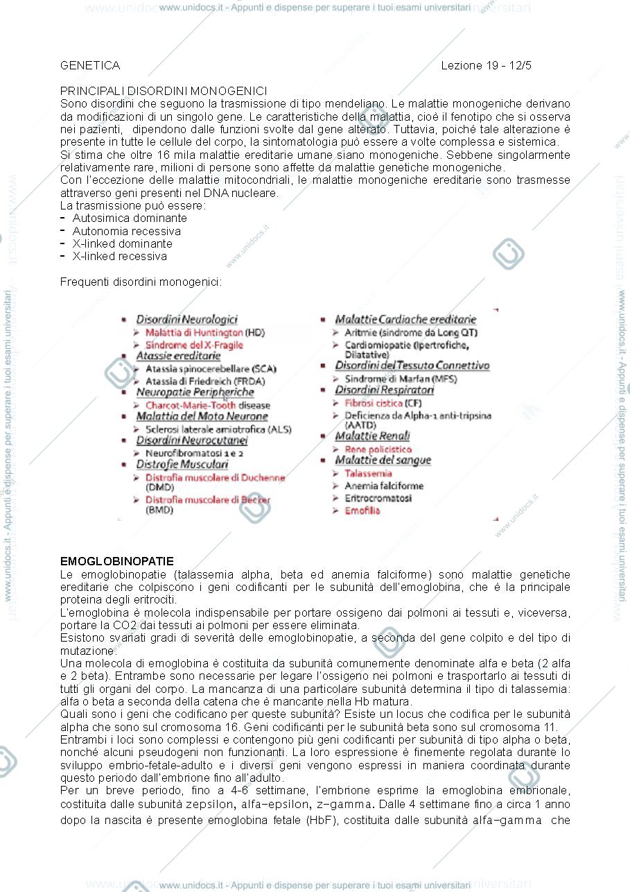Anteprima pagina 1 — principali disordini monogenetici