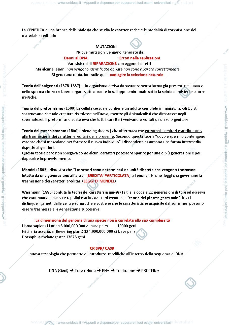 Anteprima pagina 1 — GENETICA