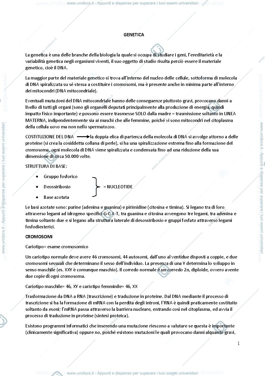 Anteprima pagina 1 — Genetica