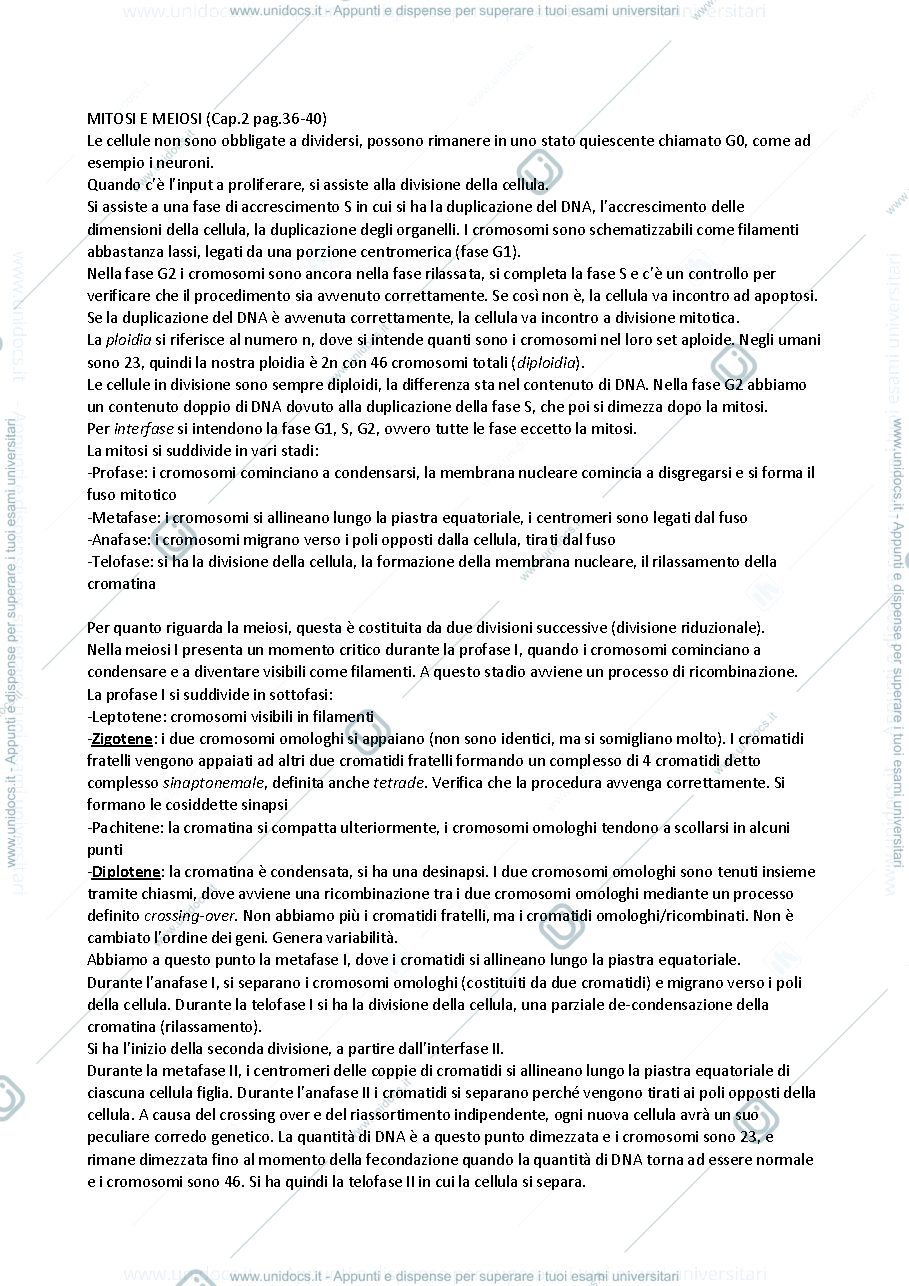 Anteprima pagina 1 — Appunti di Genetica