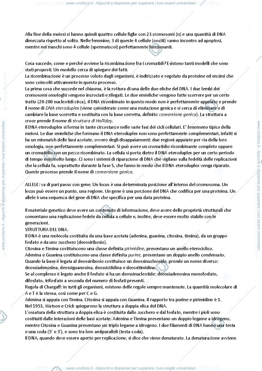 Anteprima pagina 2 — Appunti di Genetica