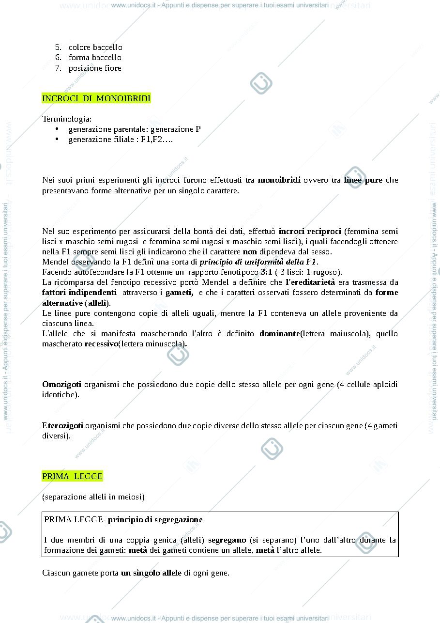 Anteprima pagina 2 — Genetica mendeliana