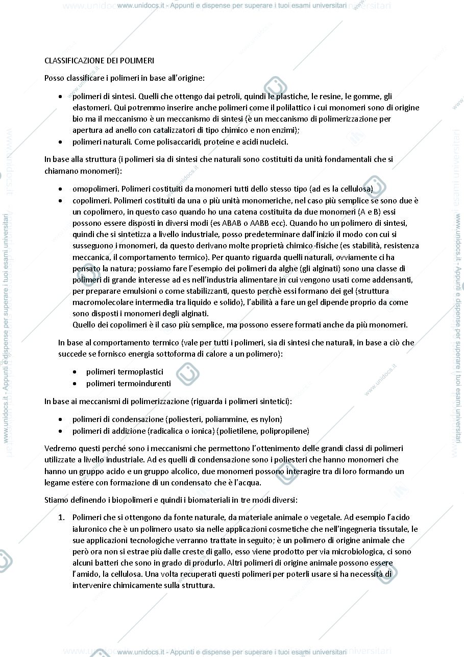 Anteprima pagina 1 — appunti bio e nanomateriali