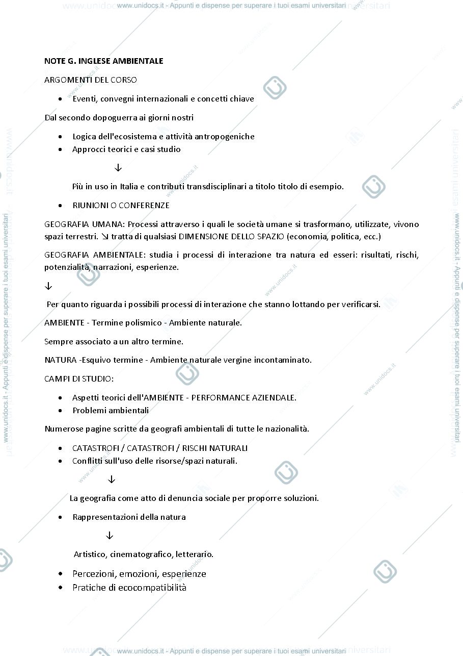 Anteprima pagina 1 — APUNTI GEOGRAFIA AMBIENTALI
