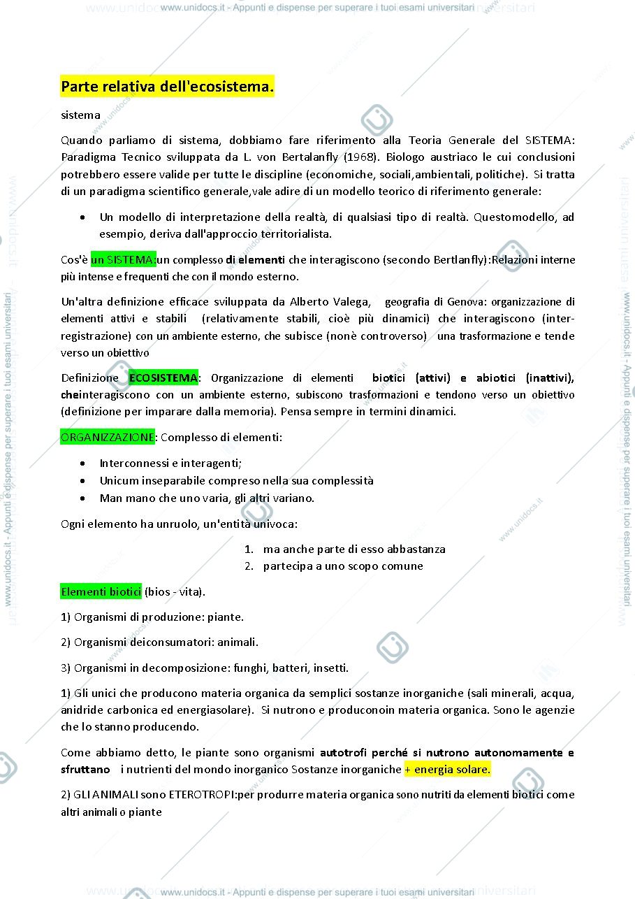 Anteprima pagina 1 — Parte relativi a ecosistema