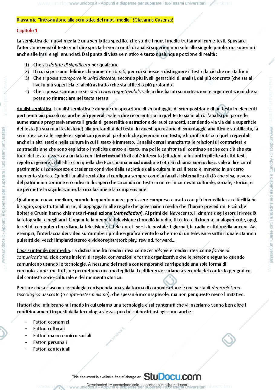 Anteprima pagina 2 — Introduzione alla semiotica dei nuovi media
