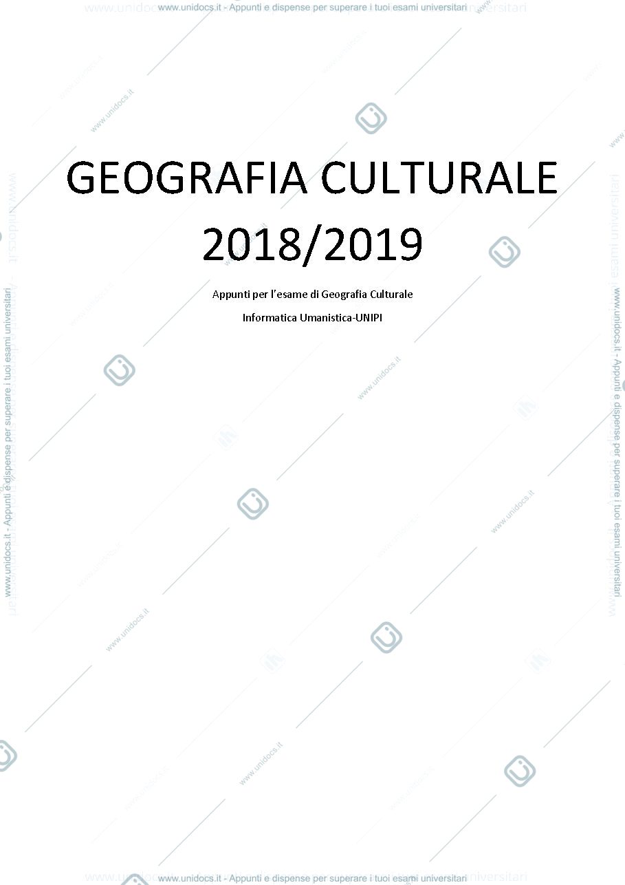 Anteprima pagina 1 — Appunti Geografia Culturale 