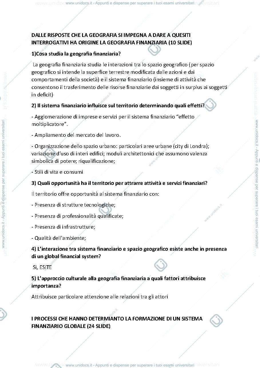 Anteprima pagina 1 — geografia dei mercati finanziari 