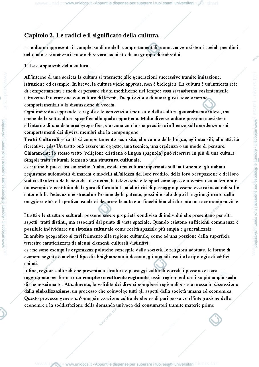 Anteprima pagina 4 — Riassunto completo del libro: "Geografia Umana"