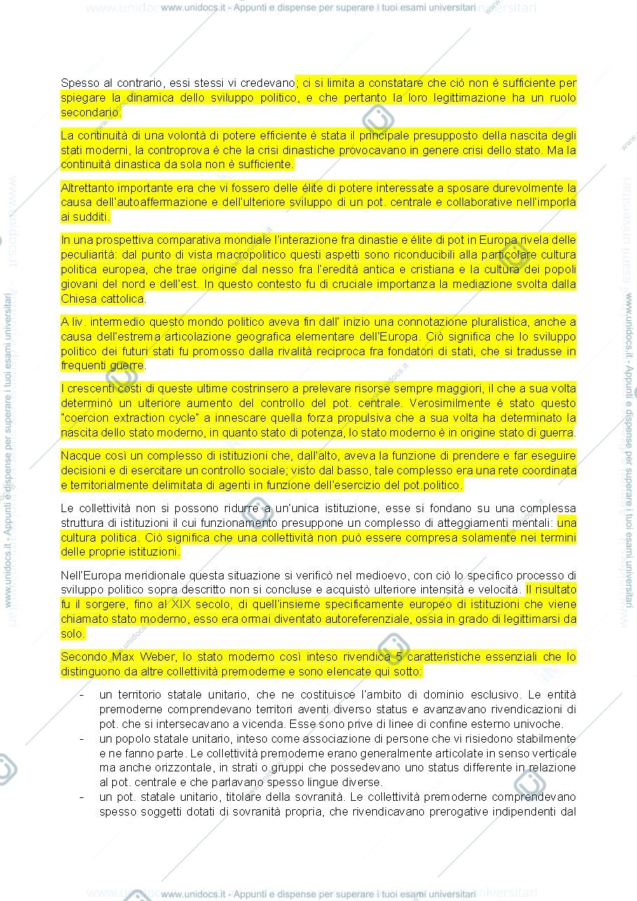 Anteprima pagina 2 — Riassunto Storia dello Stato moderno