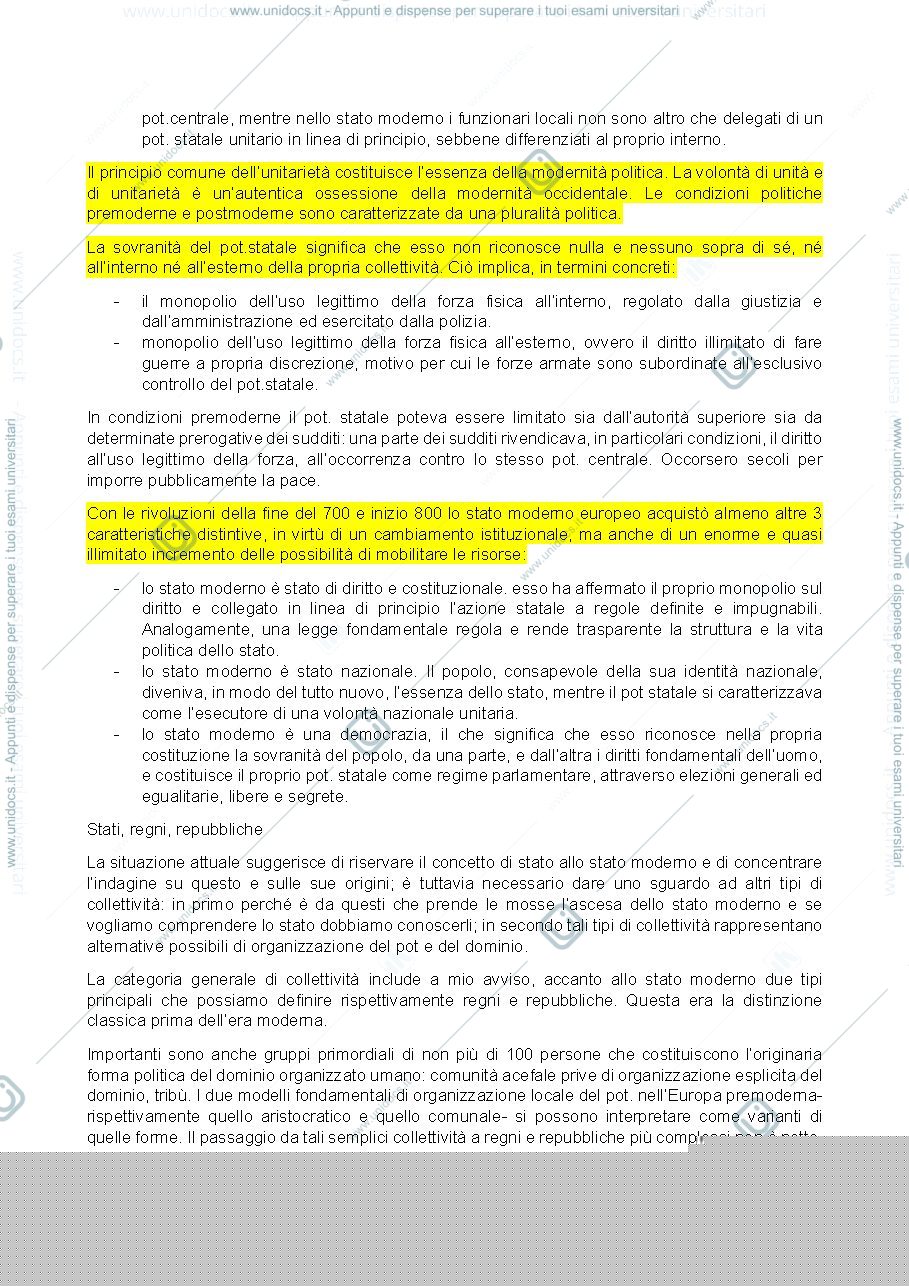 Anteprima pagina 3 — Riassunto Storia dello Stato moderno