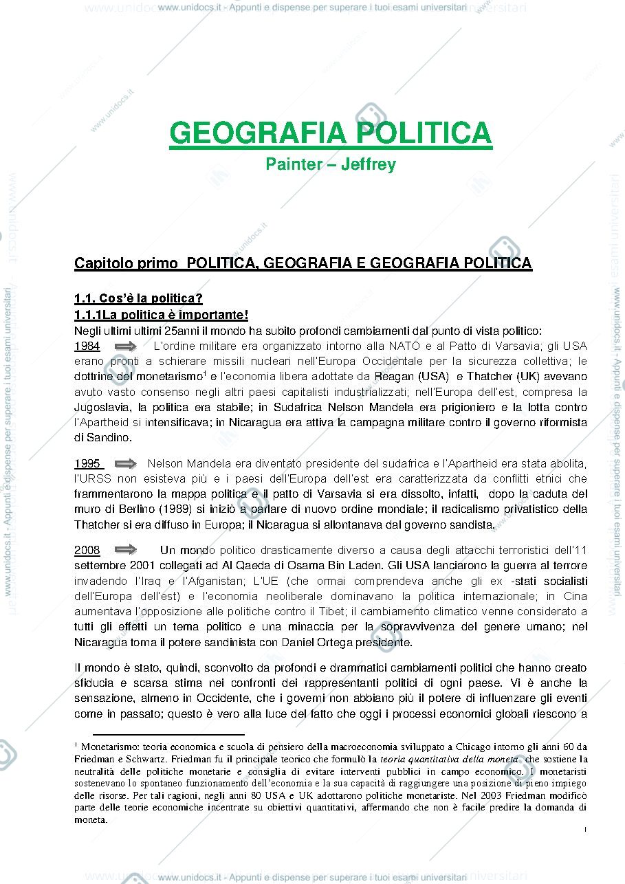 Anteprima pagina 1 — GEOGRAFIA POLITICA Painter – Jeffrey