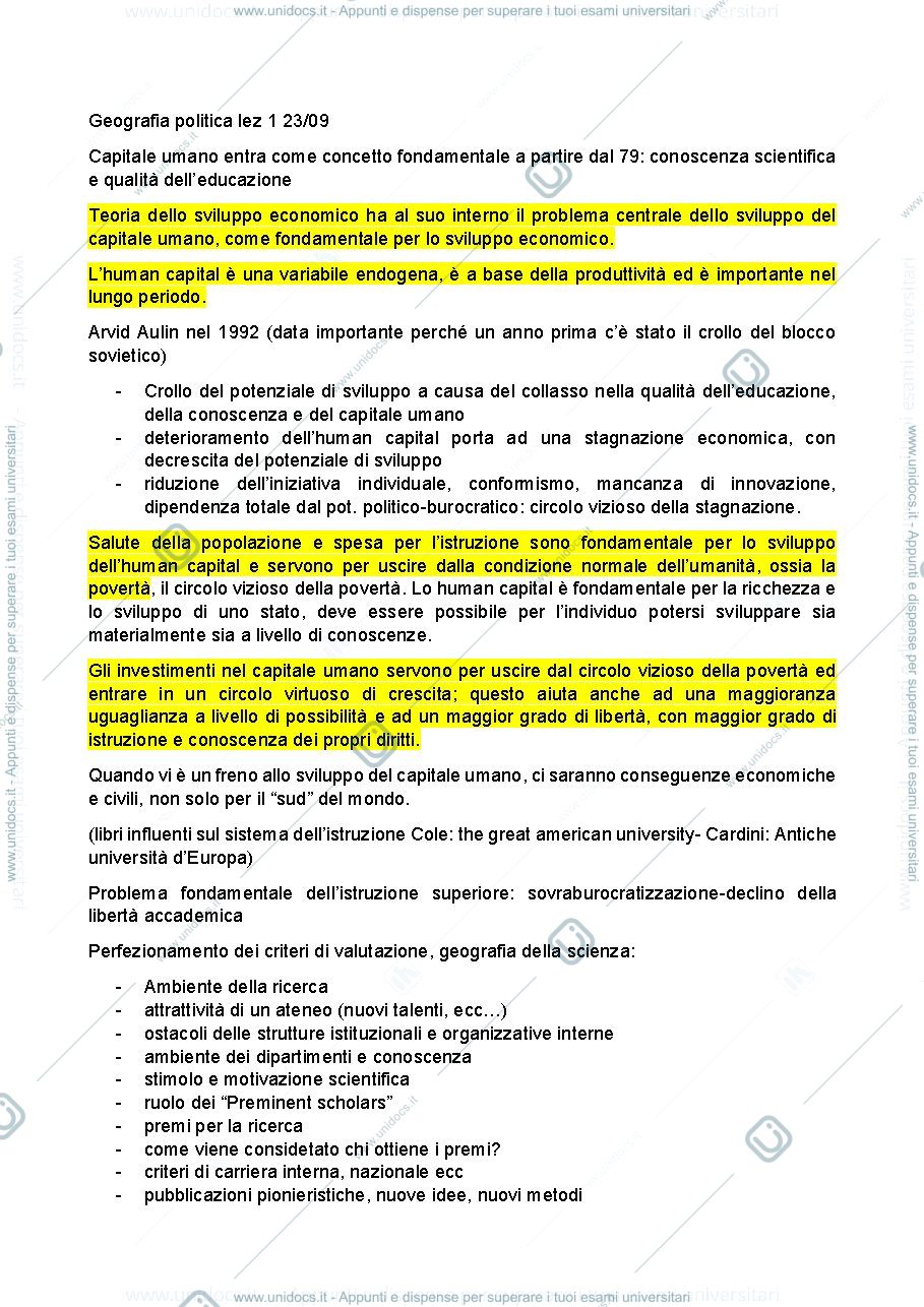 Anteprima pagina 1 — appunti lezioni