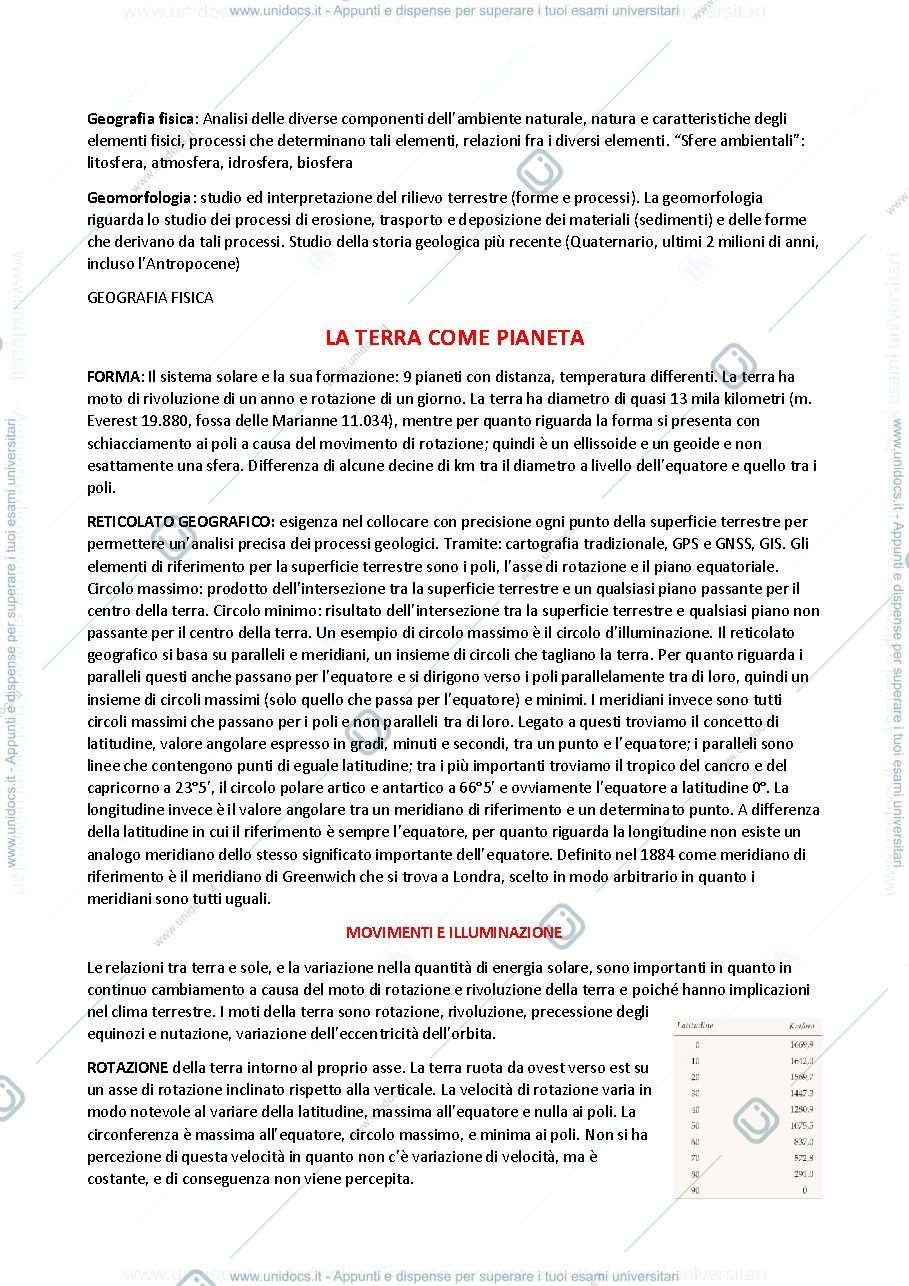 Anteprima pagina 1 — geografia fisica e geomorfologia