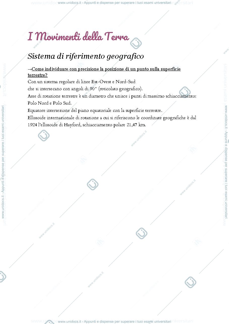 Anteprima pagina 1 — Riassunti del corso di geografia fisica 