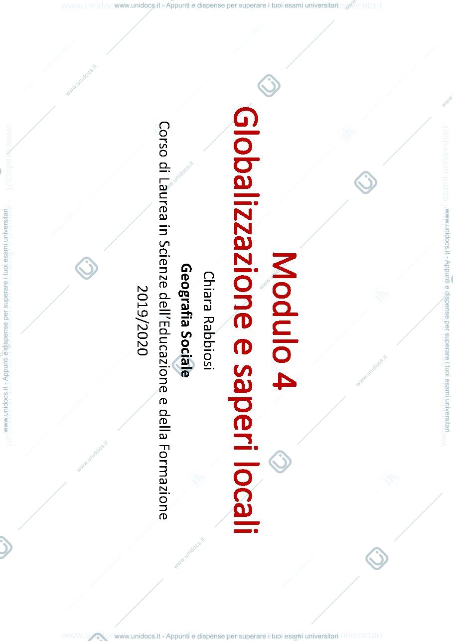 Anteprima pagina 1 — globalizzazione e saperi locali