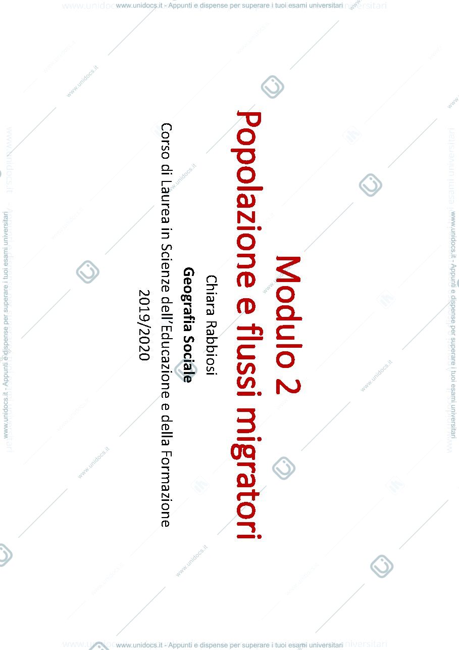 Anteprima pagina 1 — Popolazione e flussi migratori