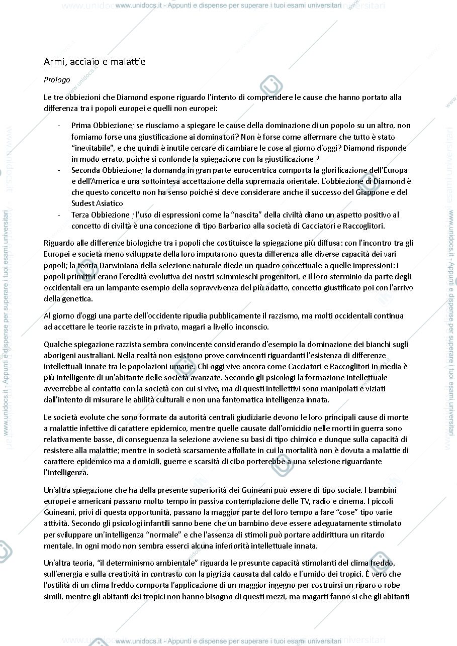 Anteprima pagina 1 — Armi, acciaio e malattie