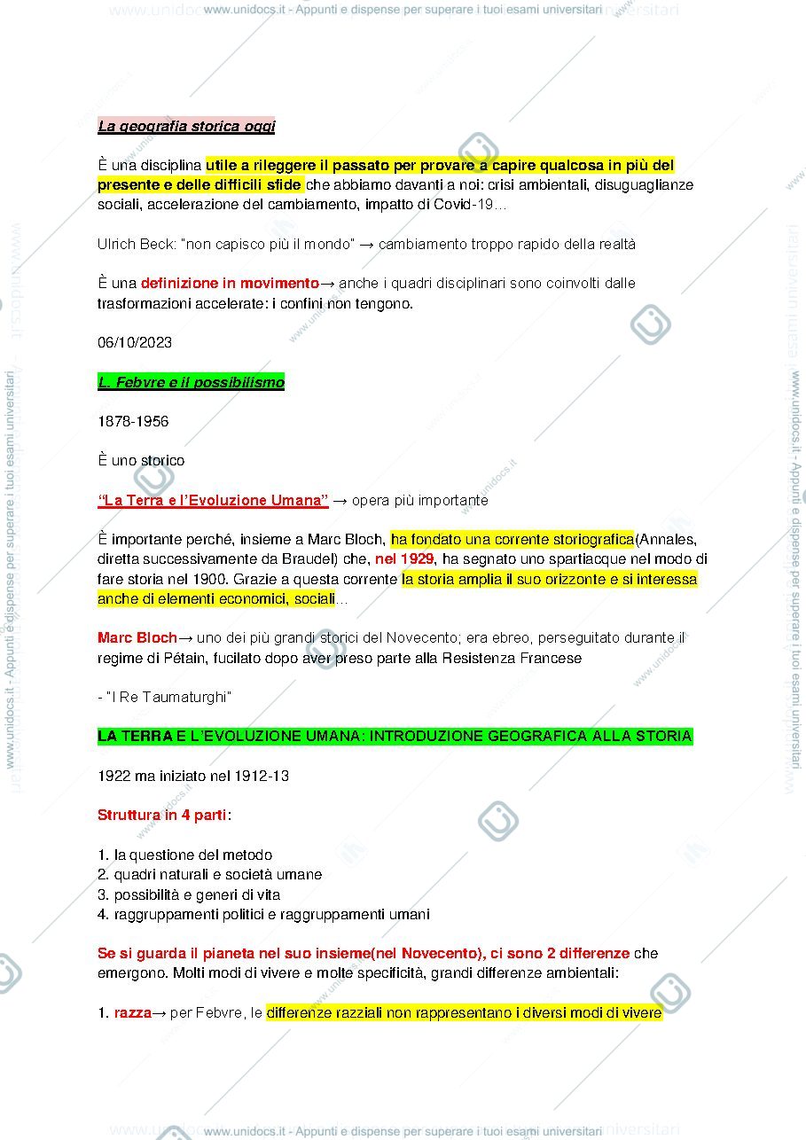 Anteprima pagina 3 — Geografia Storica, 6 crediti