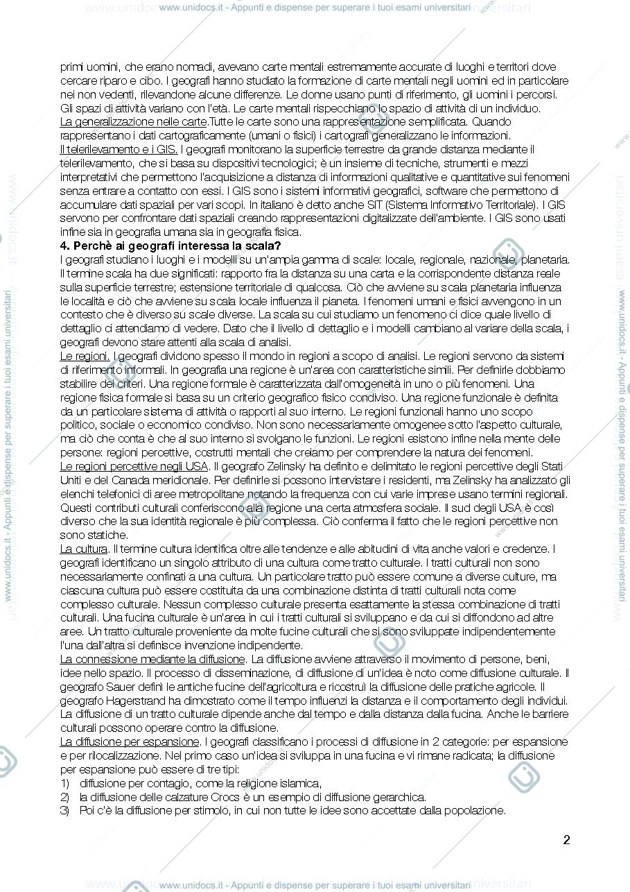 Anteprima pagina 2 — Riassunto manuale di geografia umana