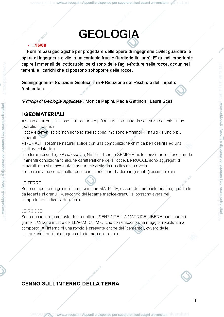 Anteprima pagina 1 — Geologia Applicata 1