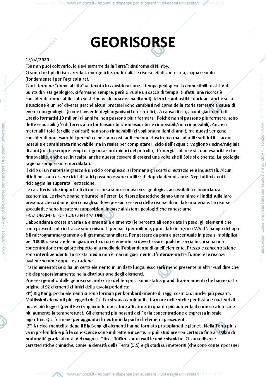 Anteprima pagina 1 — Georisorse