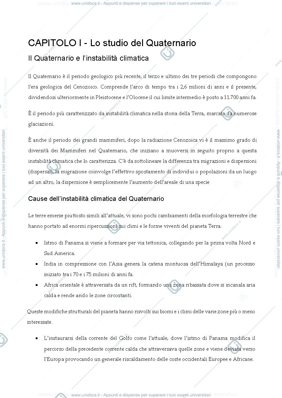 Anteprima pagina 1 — Geologia e Paleontologia del Quaternario 