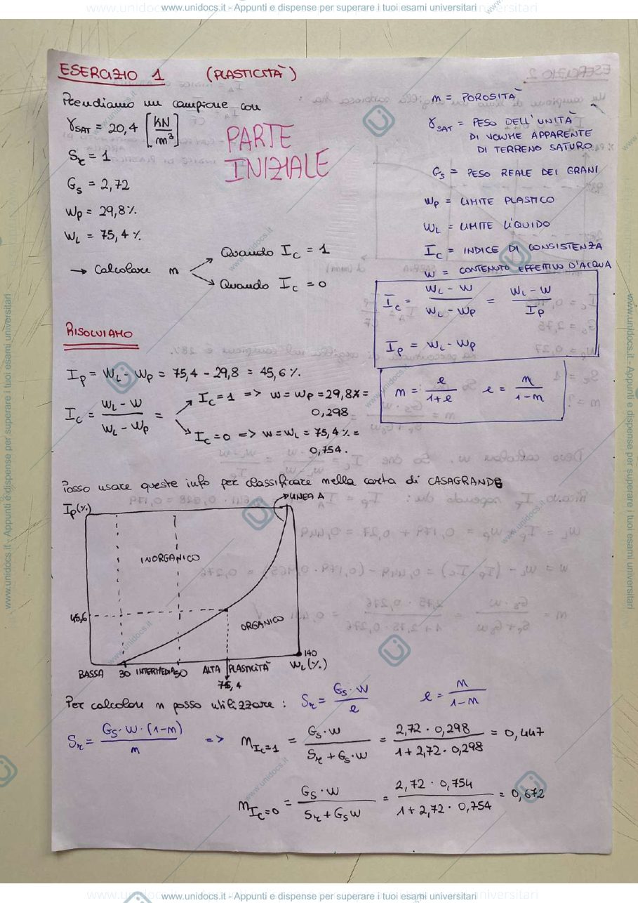 Anteprima pagina 1 — Esercizio geotecnica