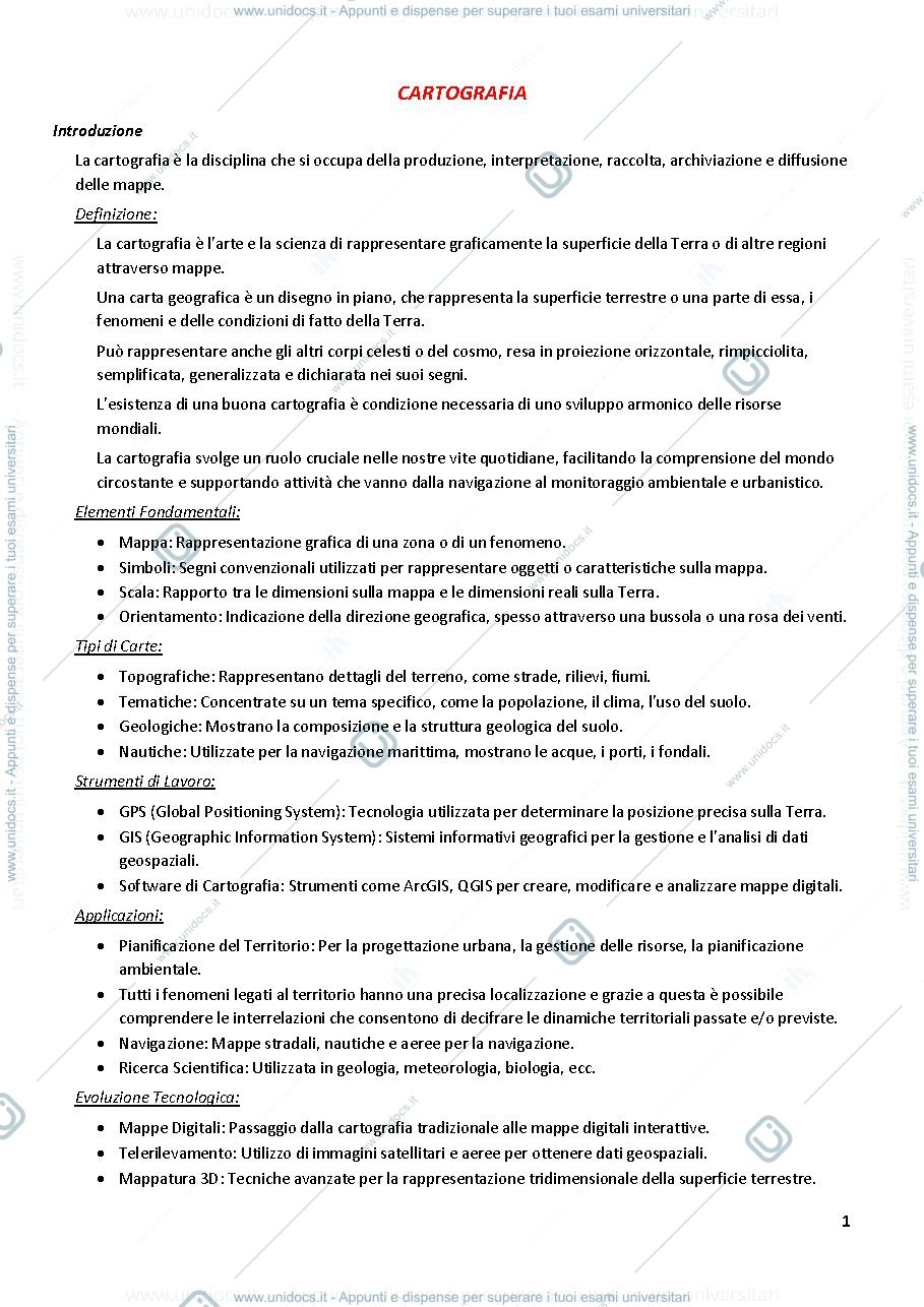 Anteprima pagina 1 — La cartografia