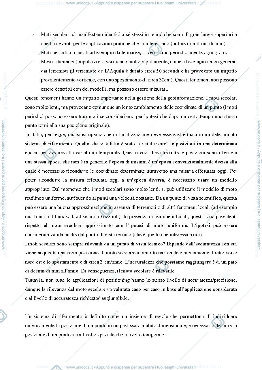 Anteprima pagina 2 — Appunti delle lezioni di Geomatica