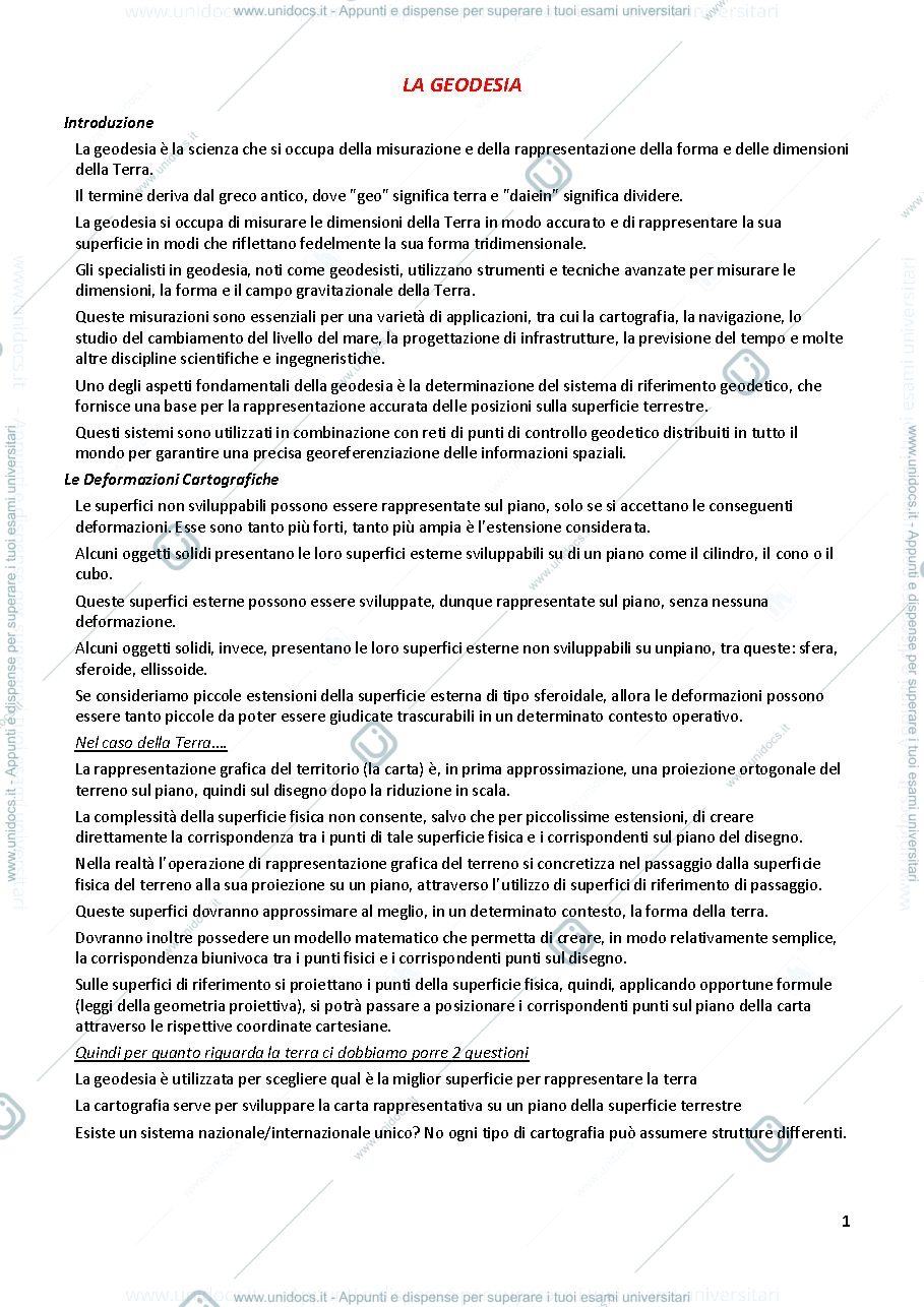 Anteprima pagina 1 — La geodesia