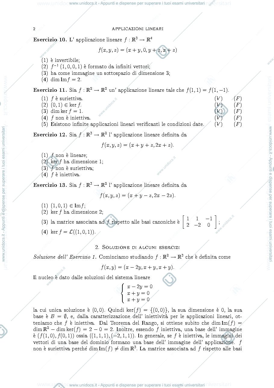 Anteprima pagina 2 — cambiamenti di basi applicazioni lineari esercizi prof: Alessandra Cherubini