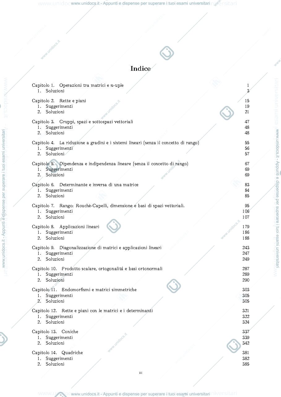Anteprima pagina 3 — eserciziario geometria e algebra 