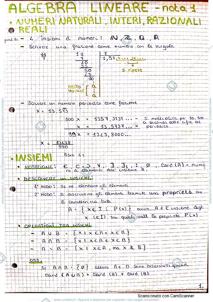 Anteprima pagina 1 — Nozioni Principali 