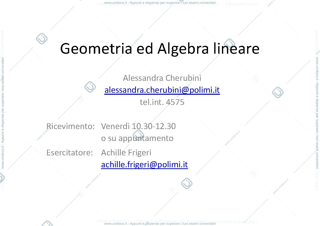 Anteprima pagina 1 — Lezione 1 slide lezioni prof:Alesandra Cherubini