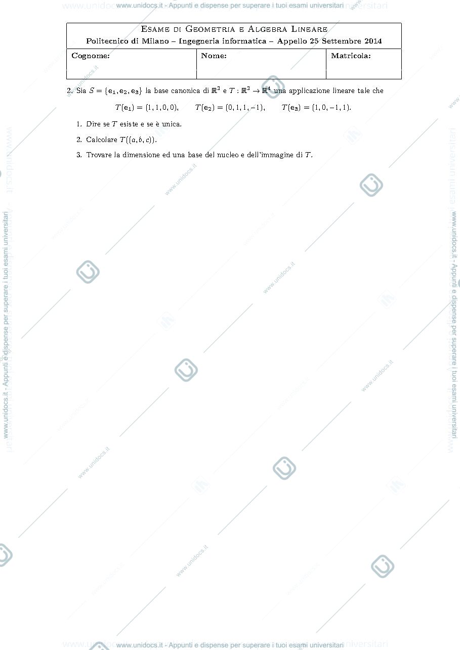 Anteprima pagina 2 — Testo e soluzione del compito del 25 settembre 2014 esame prof: Alessandra Cherubini