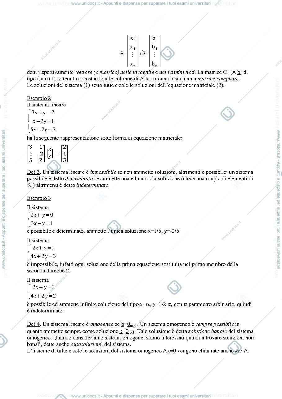 Anteprima pagina 2 — Nozioni base sui sistemi lineari della prof: Alessandra Cherubini