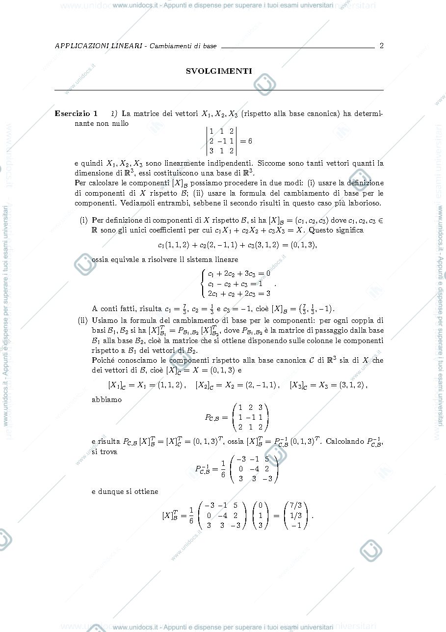 Anteprima pagina 2 — ApplicazioniLineari2_CAMBIdiBASE esercizi prof: Alessandra Cherubini