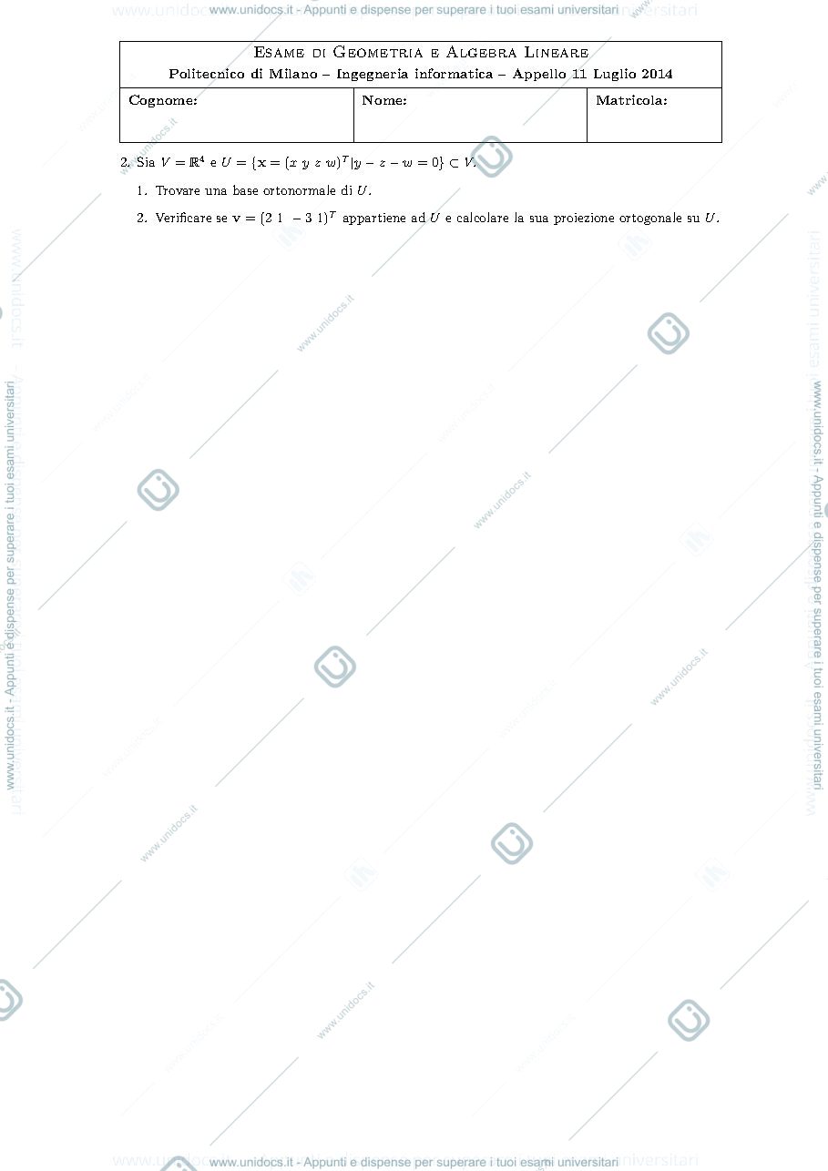 Anteprima pagina 2 — Testo e soluzione del compito del 7 luglio 2014 esame prof: Alessandra Cherubini