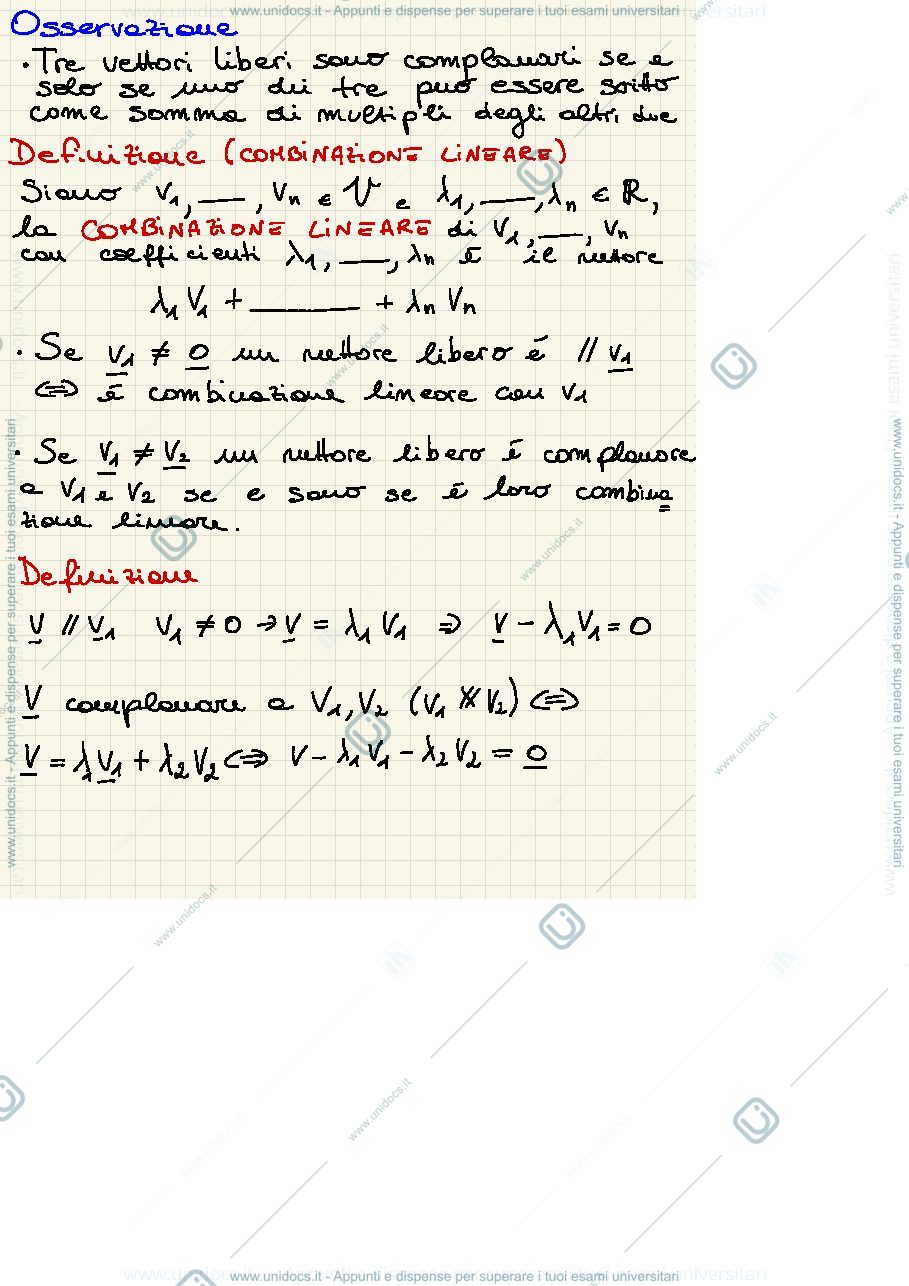 Anteprima pagina 1 — Combinazioni Lineari