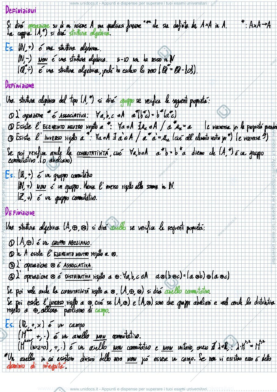 Anteprima pagina 1 — Strutture algebriche