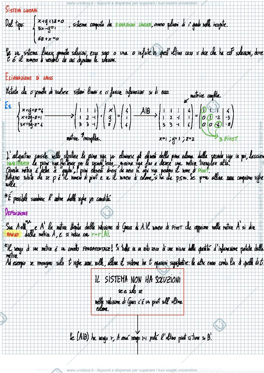 Anteprima pagina 1 — Sistemi lineari