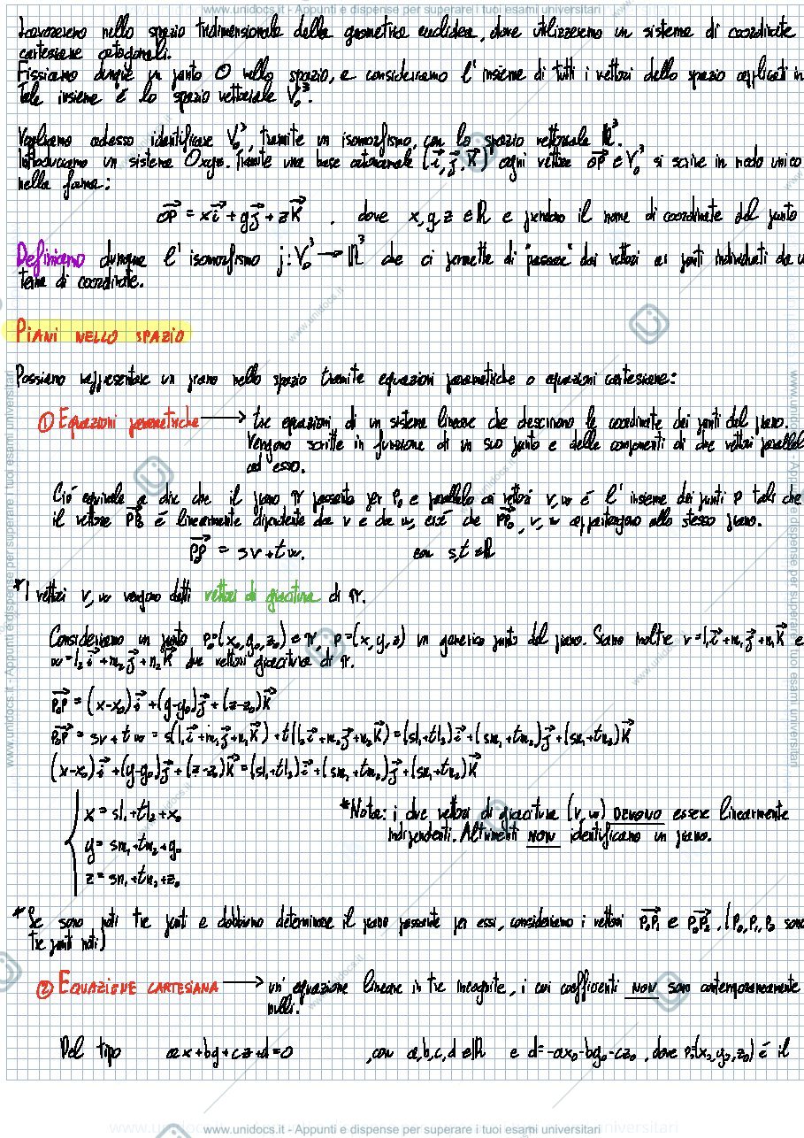 Anteprima pagina 1 — Geometria analitica nello spazio