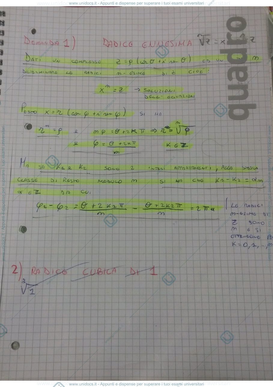 Anteprima pagina 1 — Appunti geometria ed Algebra