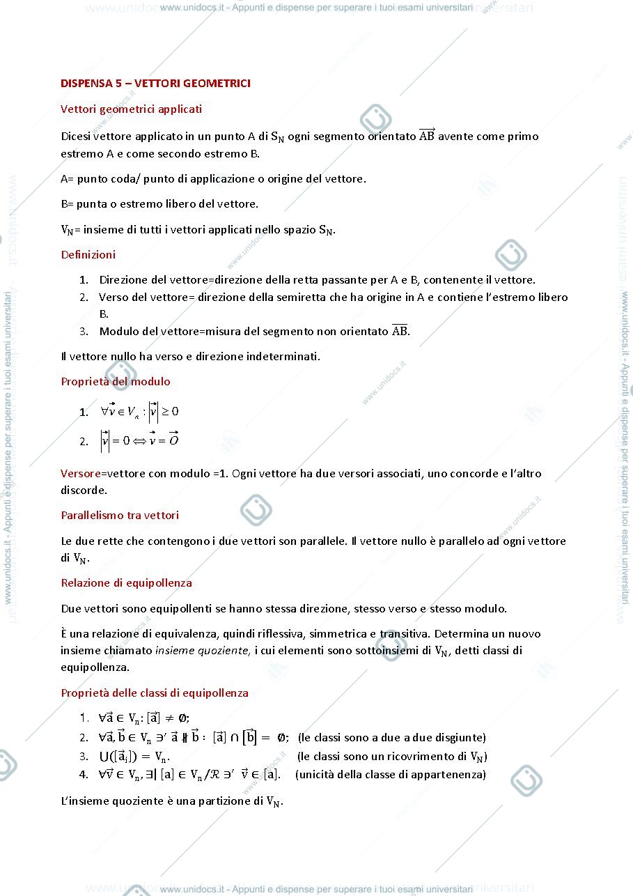 Anteprima pagina 1 — vettori geometrici